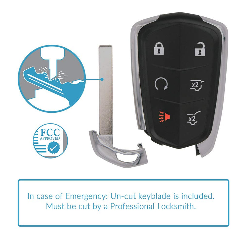 Keyless2Go Replacement for 6 Button Proximity Smart Key Cadillac Escalade HYQ2AB 13580812