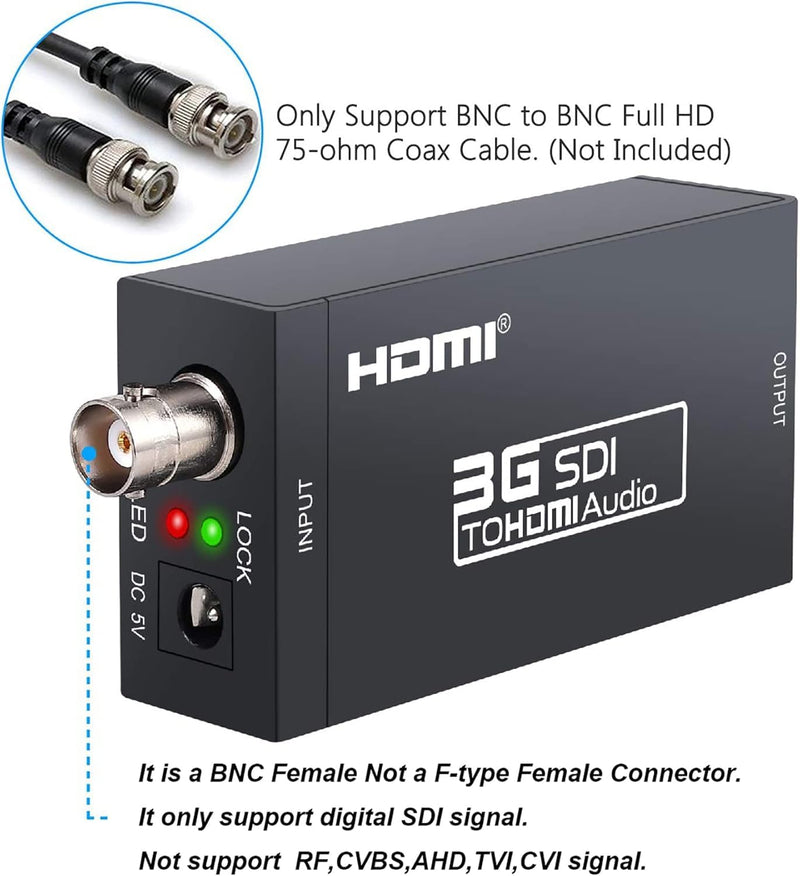 [AUSTRALIA] - HDMI Converter Adapter - Mini 3G SDI to HDMI for SD/HD/3G-SDI Signals 