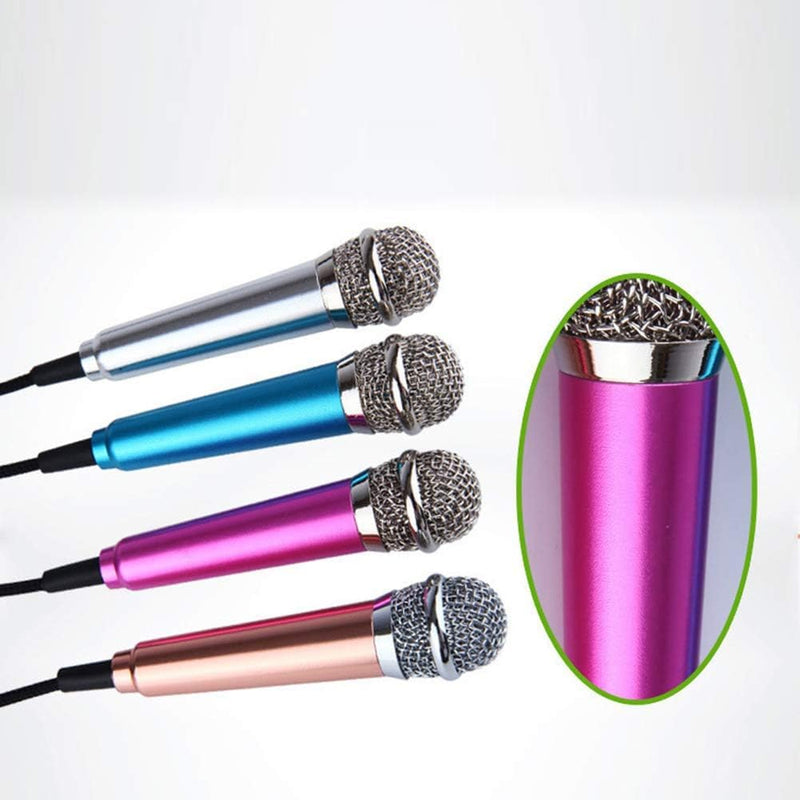 1Pc Silver Mini Singing Mic Equipment 3.5mm Condenser Microphone Phone Karaoke Mic with Stand Singing Mic Equipment Mini Handheld Microphone for Mobile Phone Laptop,Wireless Microphones and Systems