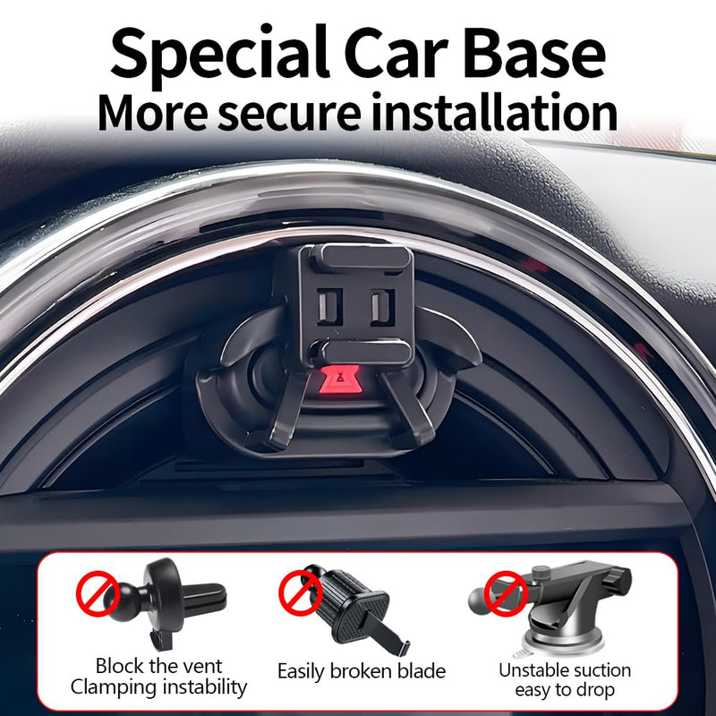 Car Magnetic Phone Mount for 2014-2021 Mini F54 F55 F56 F57 F60 [2017-2021 F-Series Clubman/Convertible/Hardtop 2 & 4 Door]and 2014-2016 Cooper and 2017-2020 Countryman Fast 15W Wireless Charger Stand for 2014-2021 Mini F54 F55 F56 F57，2017-2020 F60