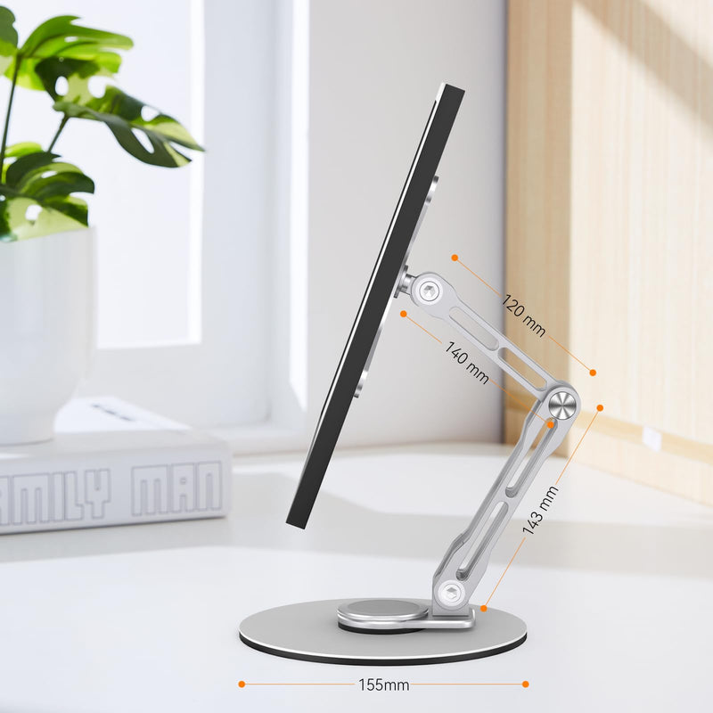 [AUSTRALIA] - Swivel and Tilt Stand for Echo Show 15, Vesa Monitor Stand, Three-Hinge Adjustable Angle and Height with 360° Rotation Base, Supports Switching Between Landscape and Portrait Screens(White) White 