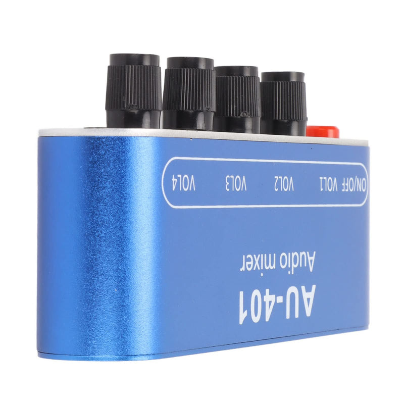 [AUSTRALIA] - Mini Audio Mixer, 4 Channel Line Mixer with 3.5mm Stereo Jack, 4 Input 1 Stereo Output & Volume Adjustment, DC 5V-12V Stereo Mixer for PC, Phone, Laptop, Headphone, Small Clubs or Bars 