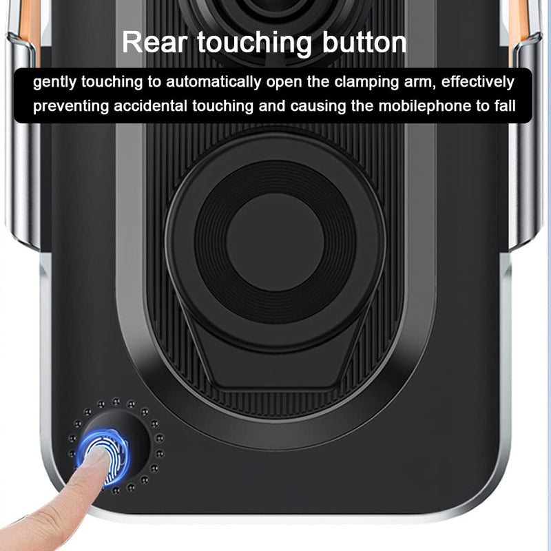 Wireless Car Charger Mobile Phone Holder Punk Cell Phone Mount Fast Auto Clamping Automatic Bracket Universal Dashboard/Windshield/Window for 5.74in-6.49in Phones (Grey) Grey