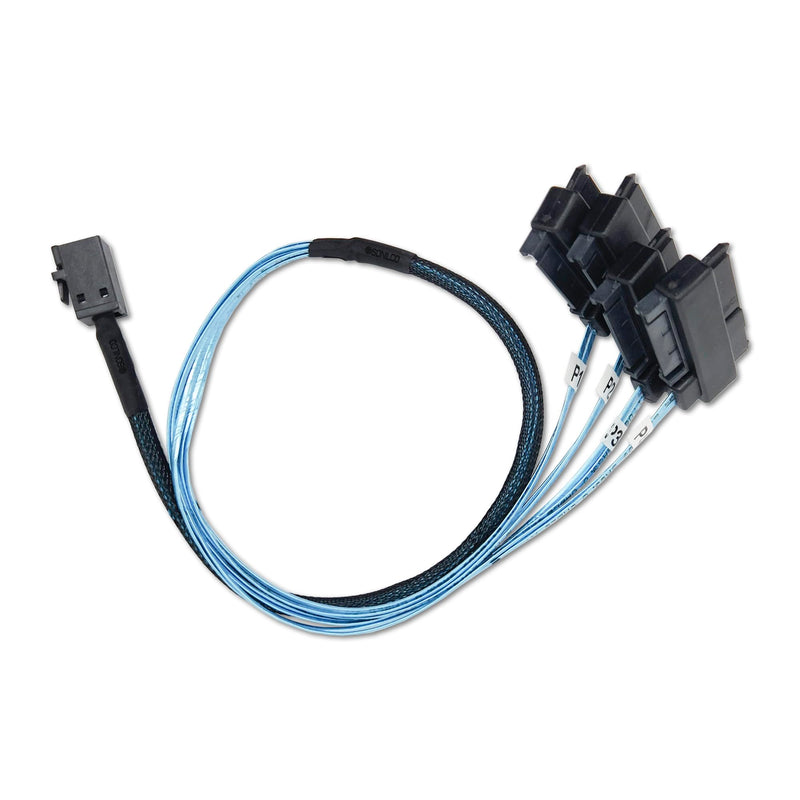 Storage Configurations Cable Mini SAS HDD SFF-8643 to 4 SFF-8482 with 15-pin Power Port Cord (2 Cables, 0.5 Meter / 1.6 Feet) 2 Cables