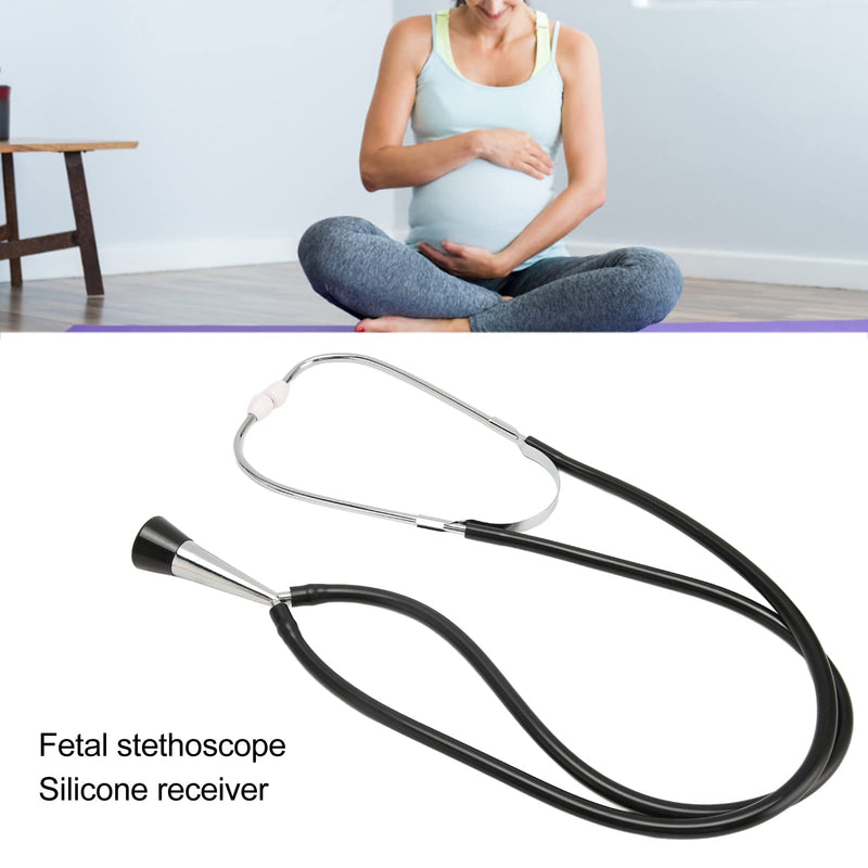Fetal Stethoscope for Baby Heartbeat Detection, Soft Fetal Monitoring Heart Stethoscope Made of Aluminium Alloy, Black for Pregnant Women