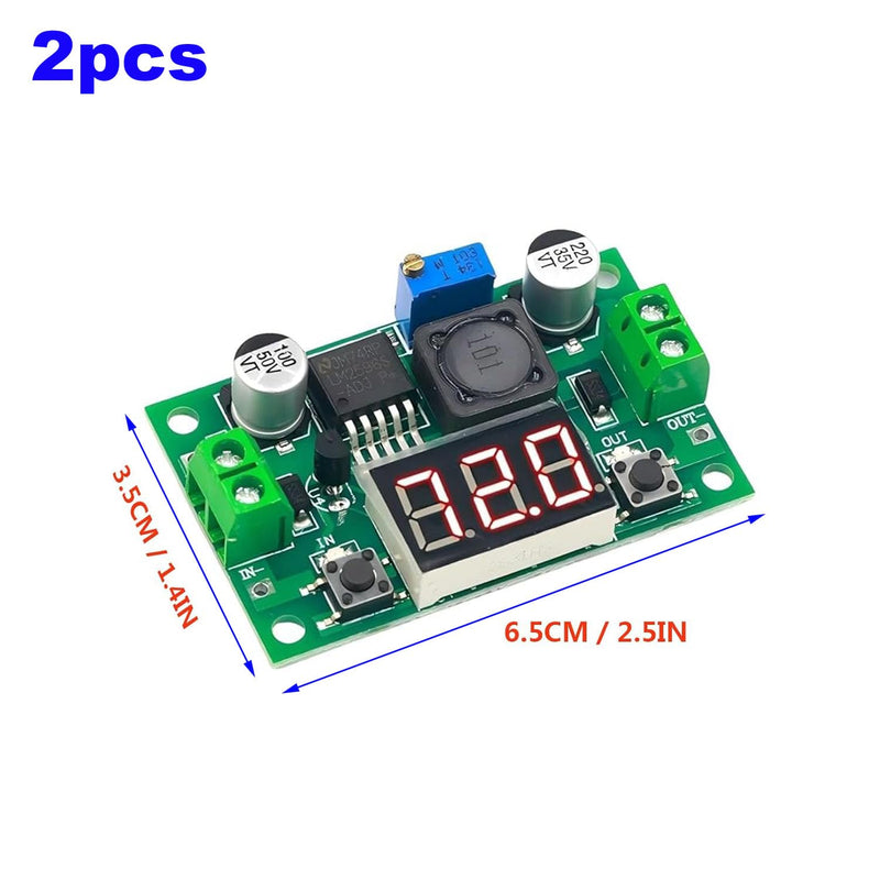 [AUSTRALIA] - RUNCCI-YUN Set of 2 Adjustable DC Step Down Power Supply Converter, 4-40V Input to 1.25-37V Output Voltage Regulator with LED Voltmeter for DIY Arduino 