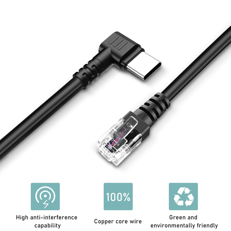 Radar Detector Cable,USB-C to RJ11 Plug Cable,use for Uniden R1 R3 R7 Beltronics Cobra Whistler Escort MAX360 Passport 9500i Radenso XP etc Replacement Radar Detector Cable 6.56ft RJ11-6.56FT