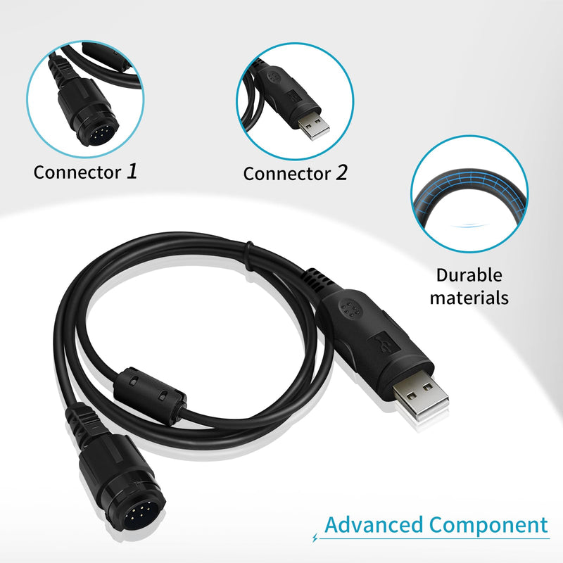 2-Pack HKN6184 USB Programming Cable for Motorola APX6500 APX7500 XTL2500 | for Motorola XTL1500 XTL5000 XPR4300 XPR4350 XPR4380 PM1500 APX1500 APX2500 APX4500 APX8500