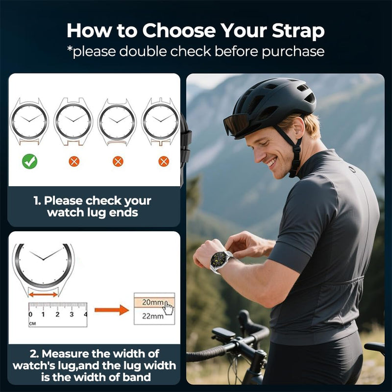 Universal Titanium Quick Release Watch Band with 20mm 22mm Lug Width, Adjustable Titanium Metal Strap for Samsung Galaxy Watch 7/6/5/4/3, Garmin Venu 4 45mm/ Venu 2S for Men Women