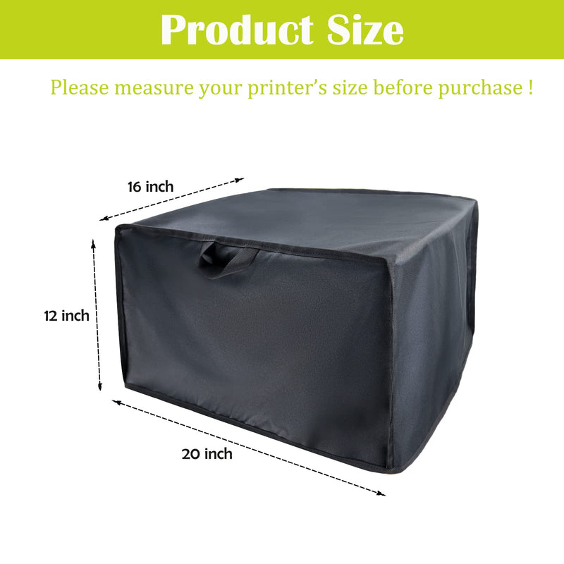 TwoPone Printer Dust Cover for HP/Epson/Canon/Brother Wireless Printers, 20x16x12 Inch Universal Case Protector for Printers, 600D Waterproof Black Printer Covers 20"L x 16"W x 12"H
