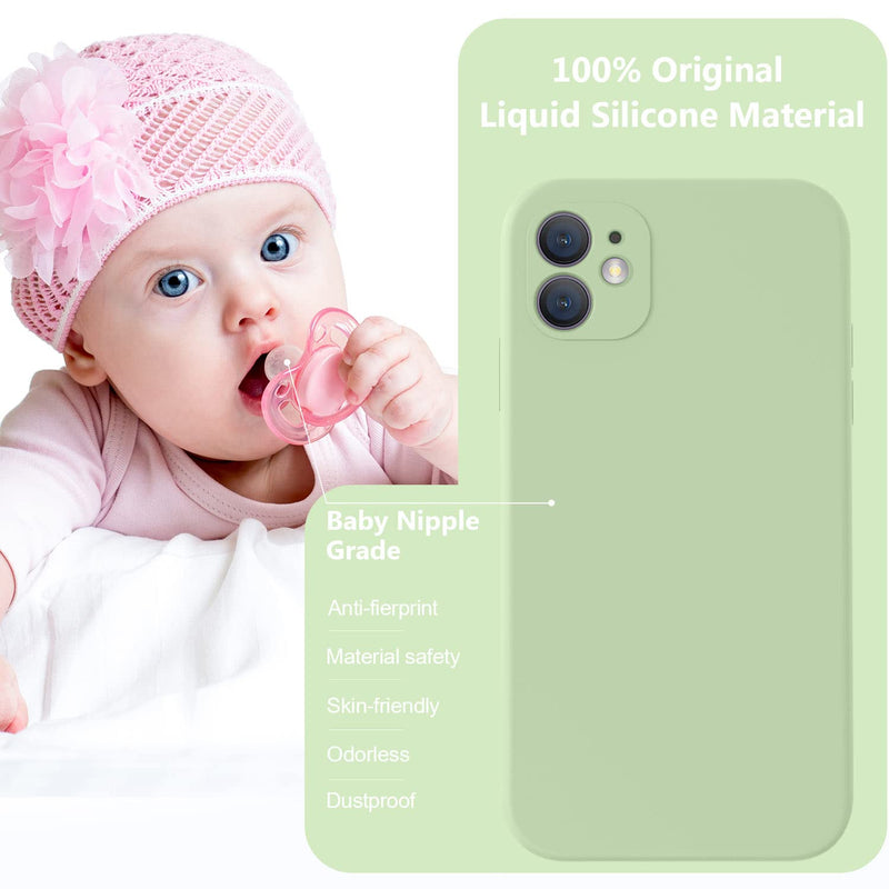 Vooii Compatible with iPhone 11 Case, Upgraded Liquid Silicone with [Square Edges] [Camera Protection] [Soft Anti-Scratch Microfiber Lining] Phone Case for iPhone 11 6.1 inch - Matcha