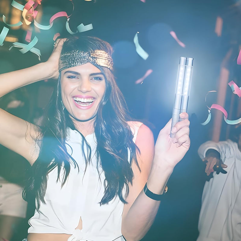 Strobe Baton Light,Stage Handheld Light,Champagne Bottle Sparklers, Recharge led Bottle Service Lights - for Bar Club Birthday Weddings Parties (Sliver 4 PC)