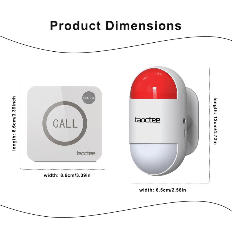 [AUSTRALIA] - Panic Button Alarm for House Remote Control Strobe Siren Alarm System Sound & Light Emergency Panic Button for Security,Elderly,Office (Battery Operated&USB Charging) 1 Siren+2 Buttons 