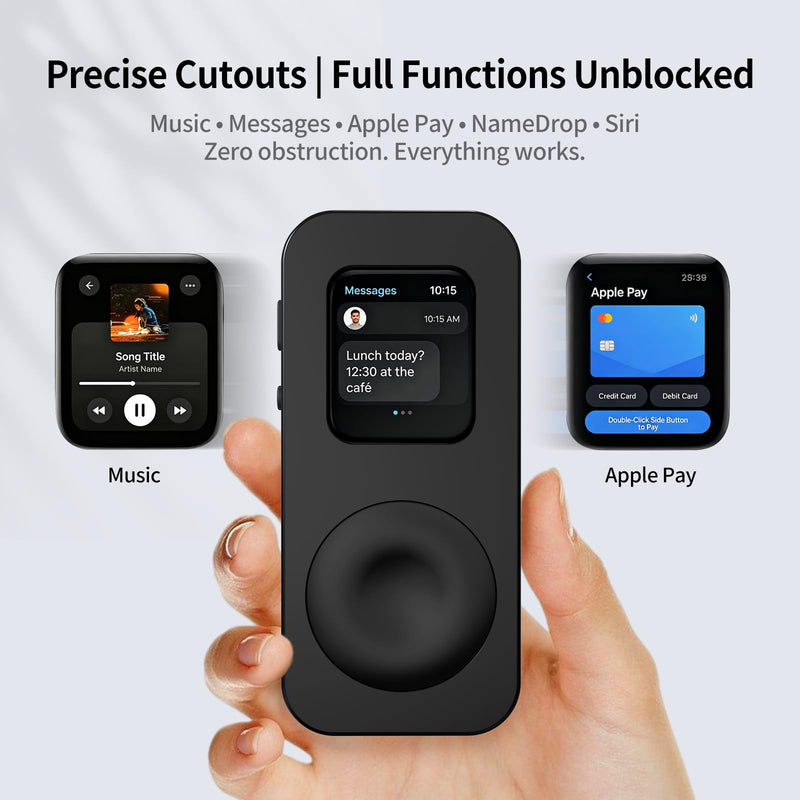 Glossy Zinc Alloy Case for Apple Watch 44mm Series SE3/SE2/SE/6/5/4, Classic iPod Retro Style Protective Cover with Click Wheel, Quick Detachable, Multi Vivid Colors Black For 44mm Series SE3/SE2/SE/6/5/4