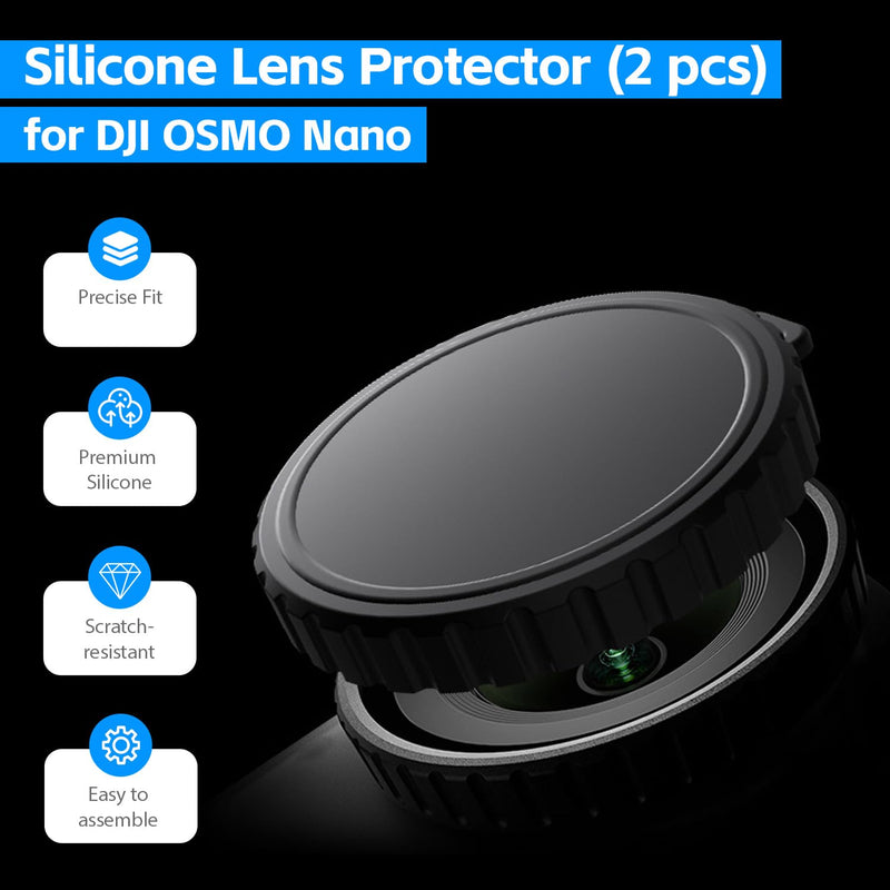 [AUSTRALIA] - Osmo Nano Accessories Kit, Mini Carrying Case for DJI Osmo Nano PU Portable Storage Bag, 2pcs Silicone Lens Cap Cover, Lens Screen Protectors (4 Pack) Comatible with DJI Nano Camera 