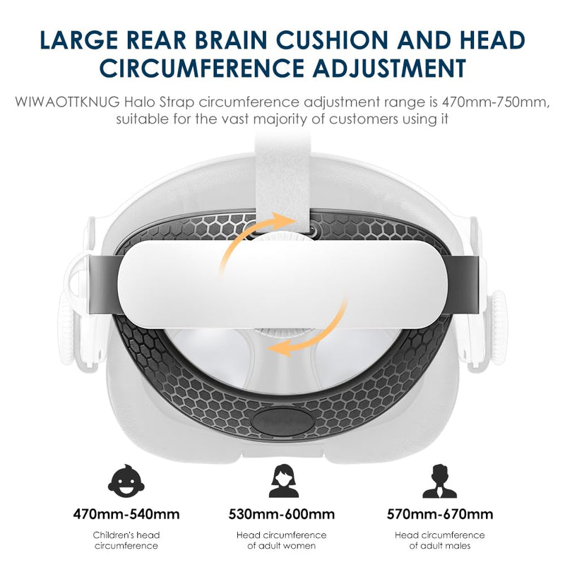 2-in-1 Halo Elite Head Strap Compatible with Meta Quest 3 Experience VR/MR Adjustable Knob Oculus Quest3 Accessories