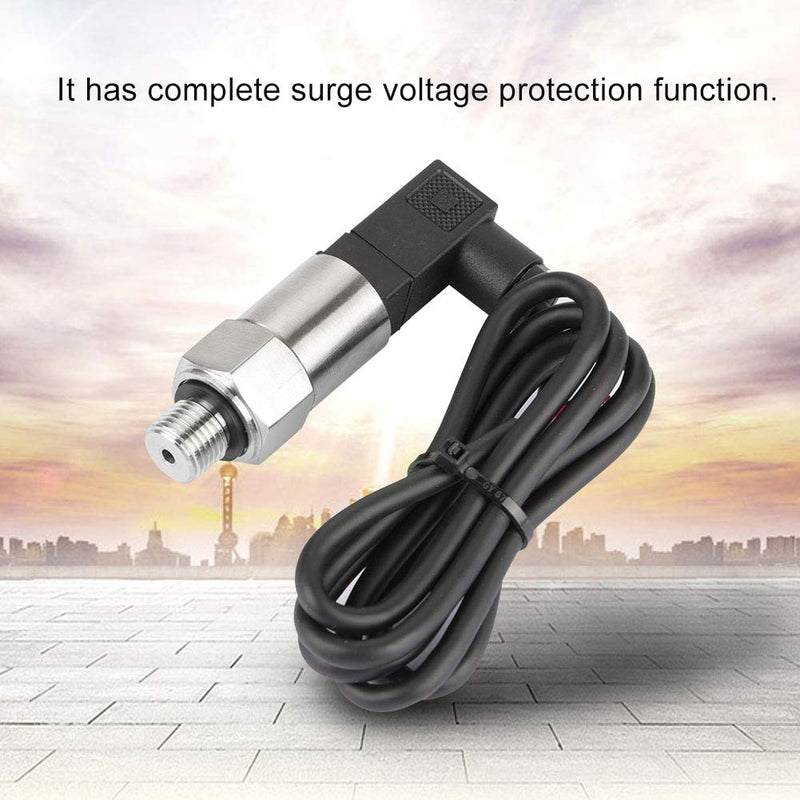 Pressure Transmitter, 4-20 mA Output G1/4 Inch Silicon Pressure Sensor for Water, Gas, Fuel, Oil or Air Pressure (0-1MPA)