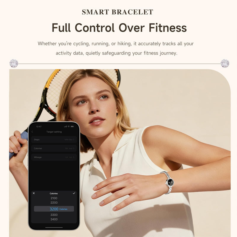Smart Bracelet for Women Elegant Fitness Tracker Fitness Bracelet with Heart Rate Monitor Sleep Tracker for Android iOS rosegold