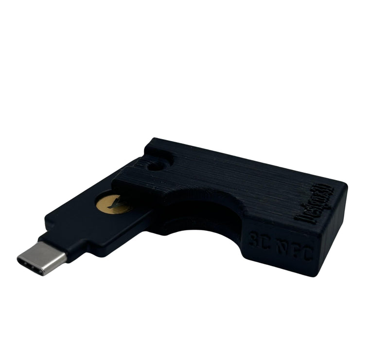 Yubikey Protector Flip Case Keychain Holder (5 NFC / 5C NFC) (Black, 5C NFC)