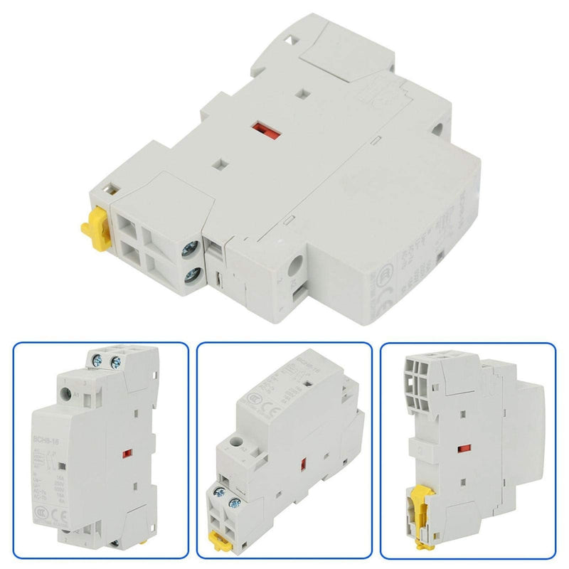 Contactor, 220 V/230 V, DIN rail, household AC contactor, 16 A contactor, number of main contacts, 2P, 2NO 50/60 Hz, circuit control