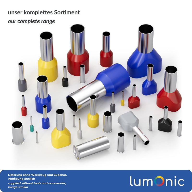 100x Insulated Bootlace Ferrules 1,5mm² / 8mm black ; Cable End Terminals 1,5mm²