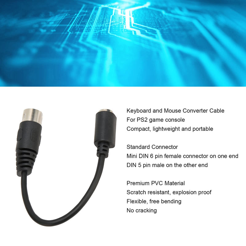 [AUSTRALIA] - Keyboard Converter Cable, 5 Pin DIN Male to 6 Pin Din Female Adaptor, 5 Pin DIN to PS/2 Cable Adapter 