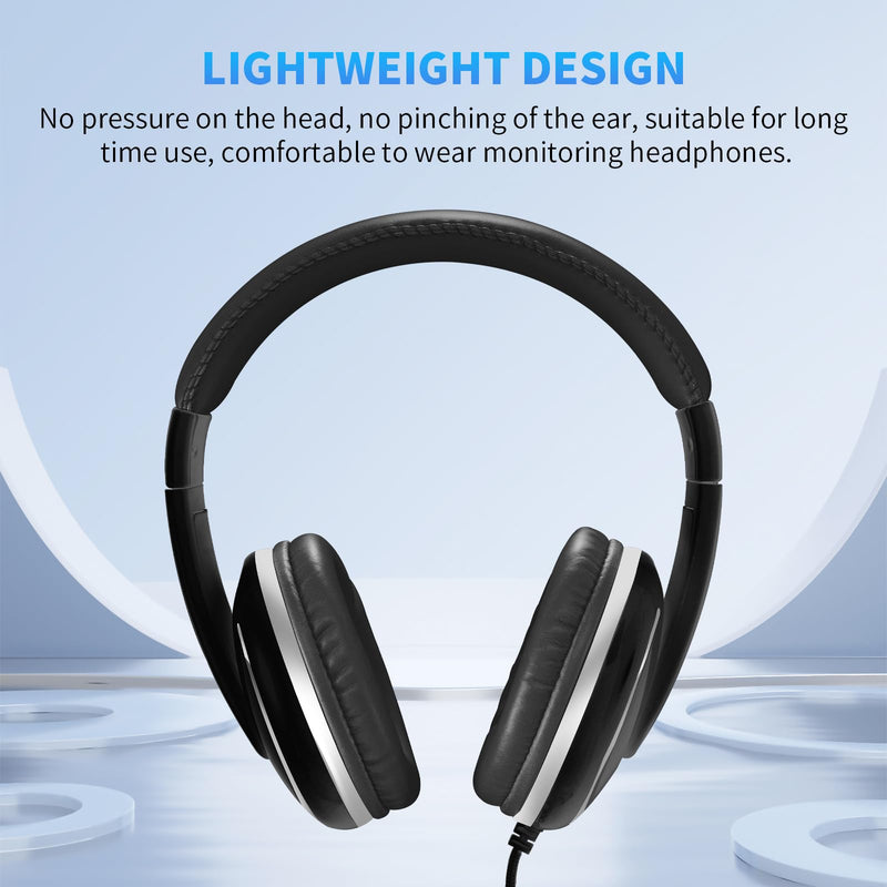 JOYO Over Ear Headphones Wired Studio Headphones with 1/4 to 3.5mm Jack for Guitar Amplifier Keyboard Recording Podcast DJ Laptop Computer (JMH-04)