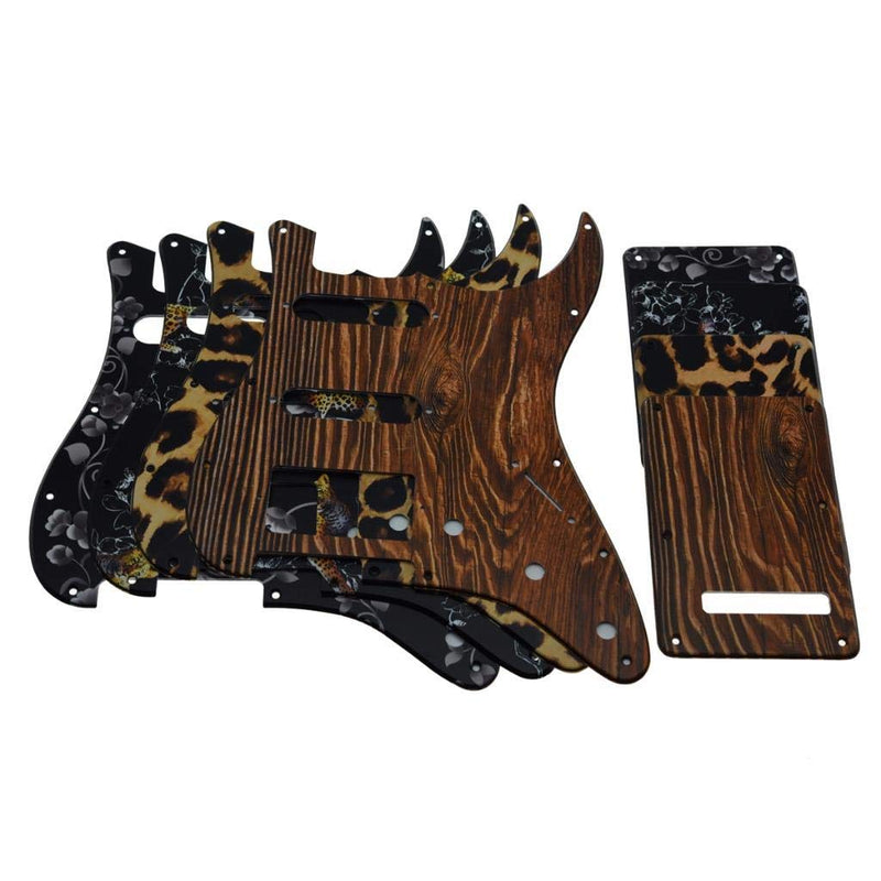 Dopro Strat HSS Guitar 3D Printed plastic pickguard ST Back Plate Tremolo Cover for USA/Mexican Fender Strat Flower Pattern