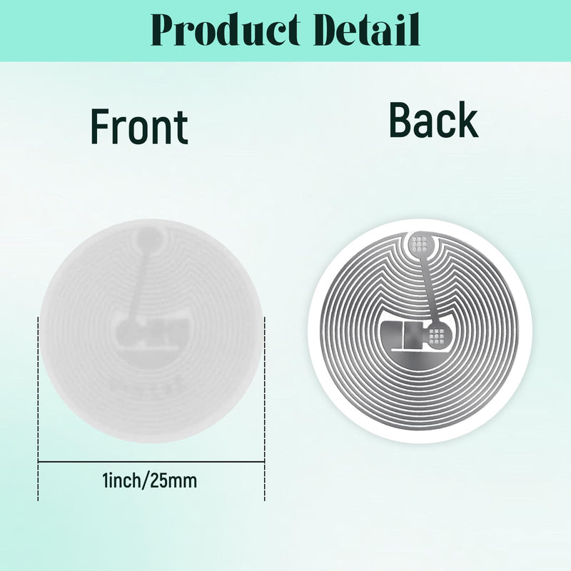 50 PCS BABIQT MIFARE Classic 1K Tags S50 RFID Stickers NFC Tags, Smart Mifafre Classic Tags ISO 14443A 13.56 MHz Mifare 1K Stickers MF1 Self-Adhesive 1 inch Round 50