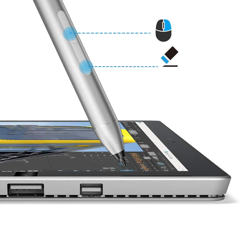 Genuine Stylus Pen for HP Touch Screen Laptop, Compatible with HP Envy X360, HP Pavilion X360, HP Spectre X360 Touchscreen Devices Support Microsoft Pen Protocol Platinum