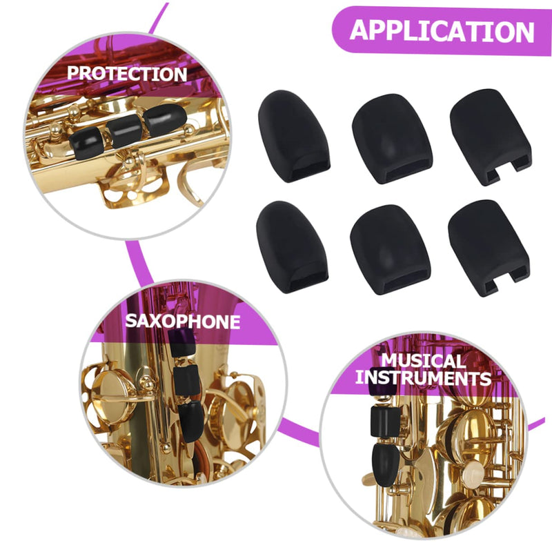 Silicone Side Key Covers 6pcs Saxophone Keypad Saxophone Side Key Cover Saxophone Key Risers Sax Side Key Covers Music Instrument Accessory Instrument Supplies Black Component 2.8x1.5cm