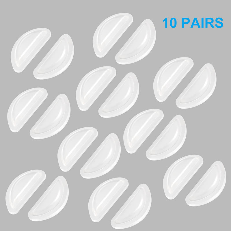 Eyeglass Nose Pads, Soft Silicone Adhesive Glasses Nose Pad, Anti-Slip Heighten Air Chamber Nose Pads for Full Plastic Frames, 10 Pairs (Clear) 10 Clear Pairs