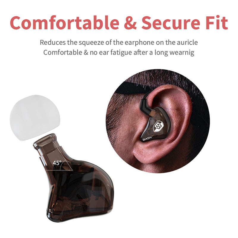 BASN Bsinger in Ear Monitor Headphones for Musician, Dual Dynamic Drivers Noise Isolating Earbuds with MMCX Inline Remote Mic Cable and Silver Plated Audio Cable (SPM-Brown) | dual dynamic drivers iem, noise isolating, mmcx inline-mic and silver-plated...