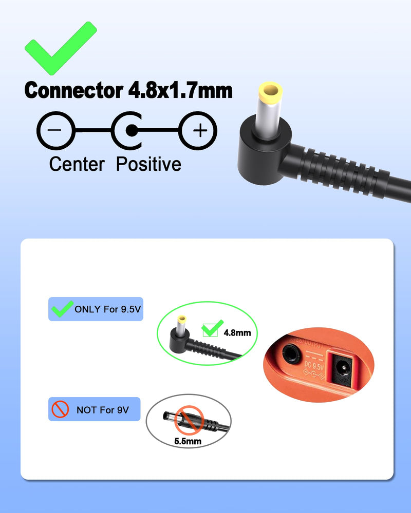 DC 9.5V for Casio Keyboard Power Cord ADE95100LU Compatible with Casio Keyboard Power Supply LK-135 WK-225 CTK-2500 CTK-2400 CTK-2550 CTK-1100 WK-220 LK-165 CTK-2090 SA-76 SA-46 Keyboard(5.9Ft Long)