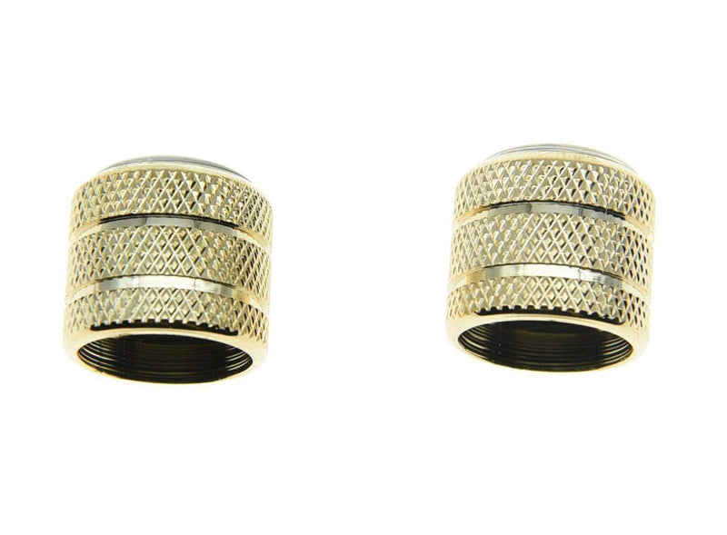 Dopro 2pcs Push on Fit Abalone Top Guitar Dome Knobs or Bass Knob Fits Tele Telecaster Gold