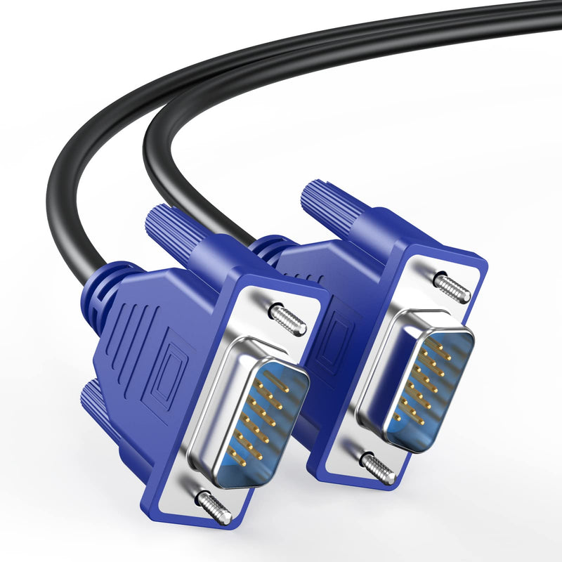 VGA to VGA Cable 6 Feet, VGA to VGA Monitor Computer Cable 1080P Full HD Male to Male Shielded Cord HD15, VGA Splitter Cable for Computer PC Monitor Laptop TV Projector and More 1