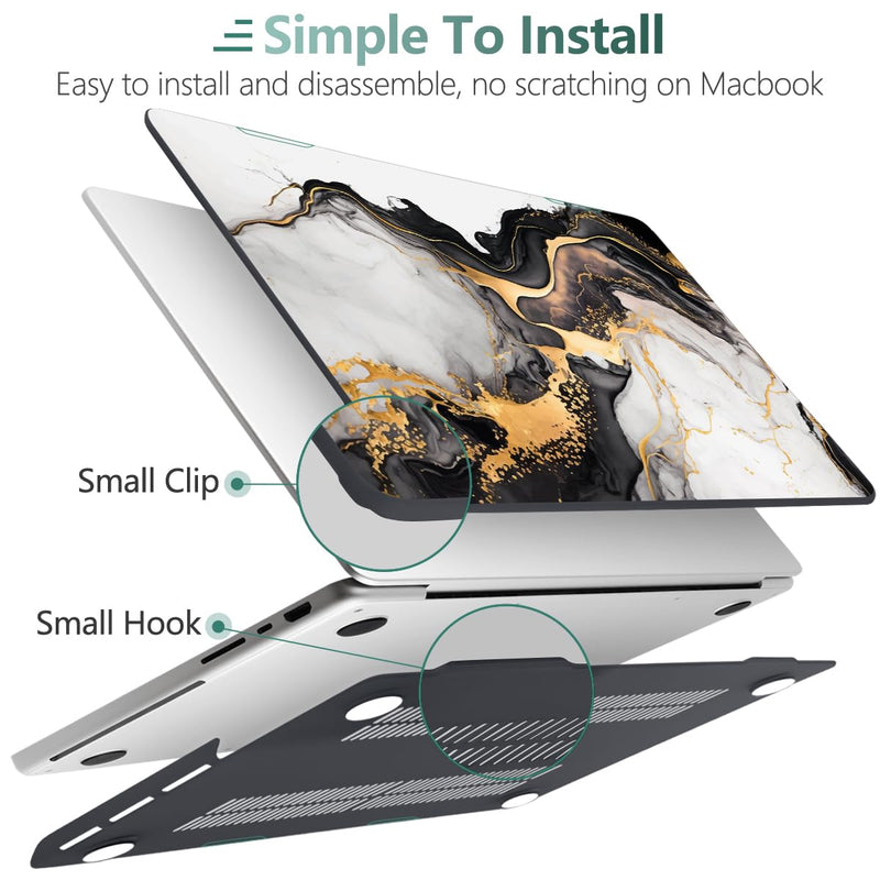 DONGKE Compatible with M3 MacBook Pro 14 inch Case 2024 2023 2021 A2918 A2992 M2 A2779 M1 A2442 Pro/Max, Plastic Hard Shell Cover for Mac Pro 14" with Retina XDR Display & Touch ID, Abstract Marble Abstract Marble D159
