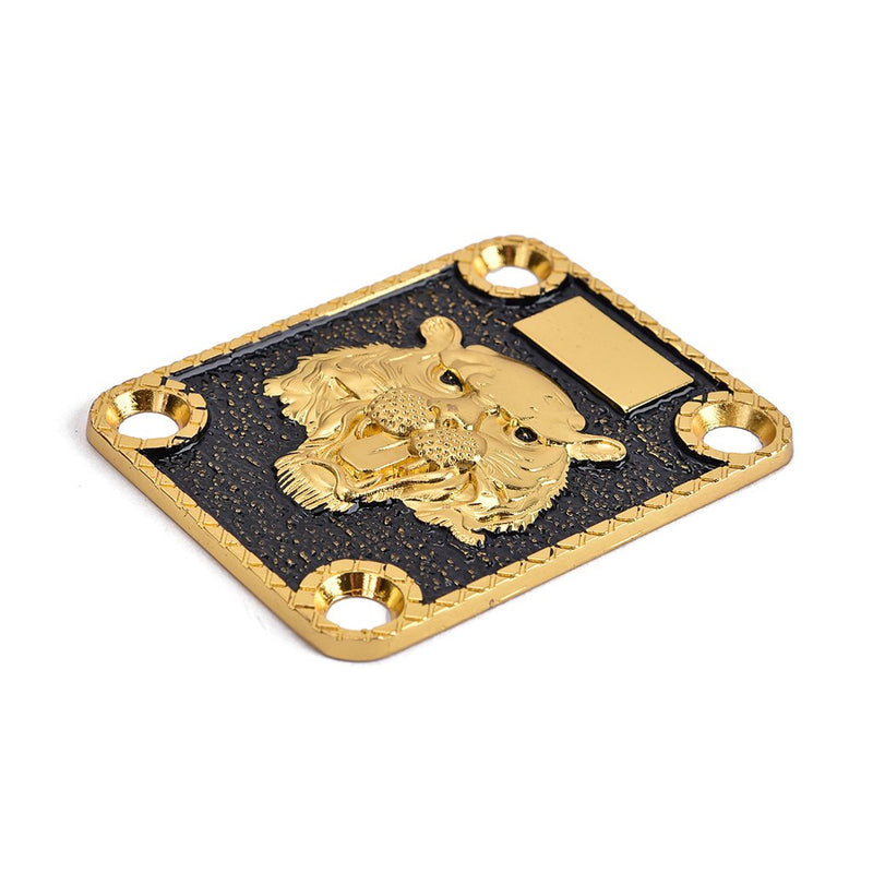 Alnicov Guitar Neck Plate， Guitar Neck Plate Engraved Animal Head Pattern for Electric Guitar