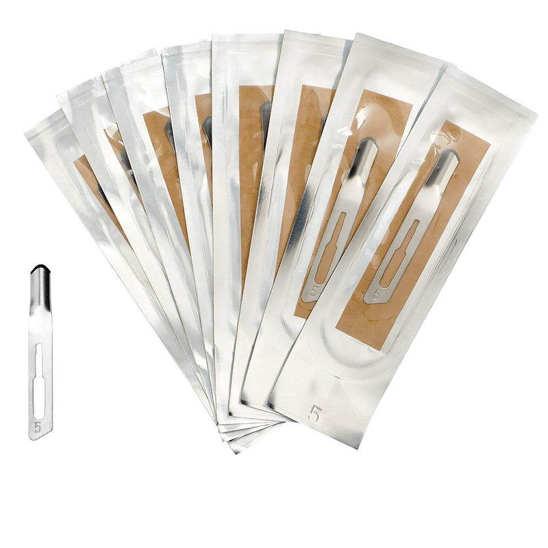 May Figure 5 Hollow Chisel Blades, Pack of 10, Individually Sterile Packed - Scalpel Blades for Corns & Callus Removal, for Medical Foot Care & Podiatry, Fits Scalpel Holder No.3