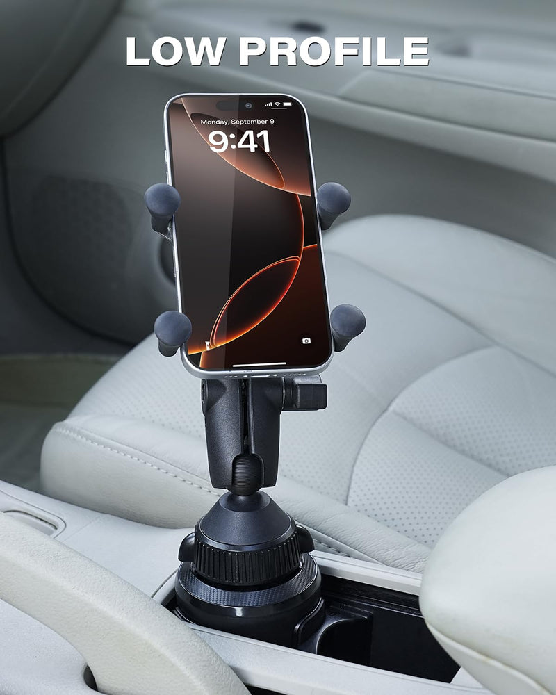 APPS2Car Cup Holder Base with 1” Ball, Expandable Car Mount for B-Size Arms | 1" ball for RAM B-size, fits 3-4" cups, anti-slip, alloy/ABS, tool-free. No arm.