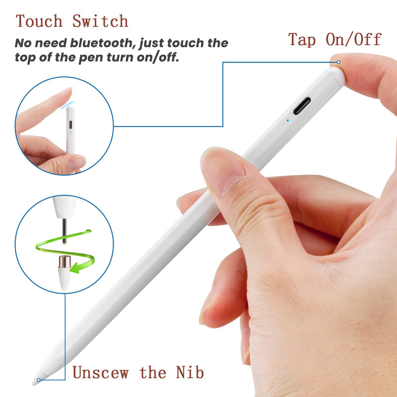 Active Stylus Pen for Amazon Kindle Fire HD 8 Plus,New Plastic Point Tip with Precise and Accurate Drawing Pencil Compatible with Amazon Kindle Fire HD 8 Plus Stylus Pencil,White White