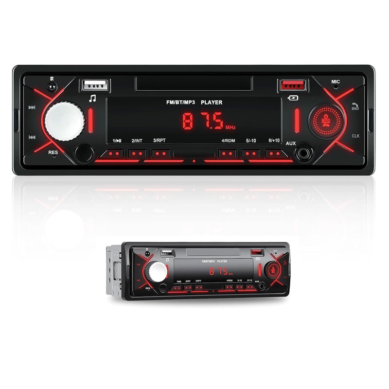 [AUSTRALIA] - CAMECHO Car Radio Bluetooth Single DIN Car Stereo Audio, Car Audio with Bluetooth Handsfree/FM/ MP3/U Disk/AUX/USB Charge | Not a CD Player 