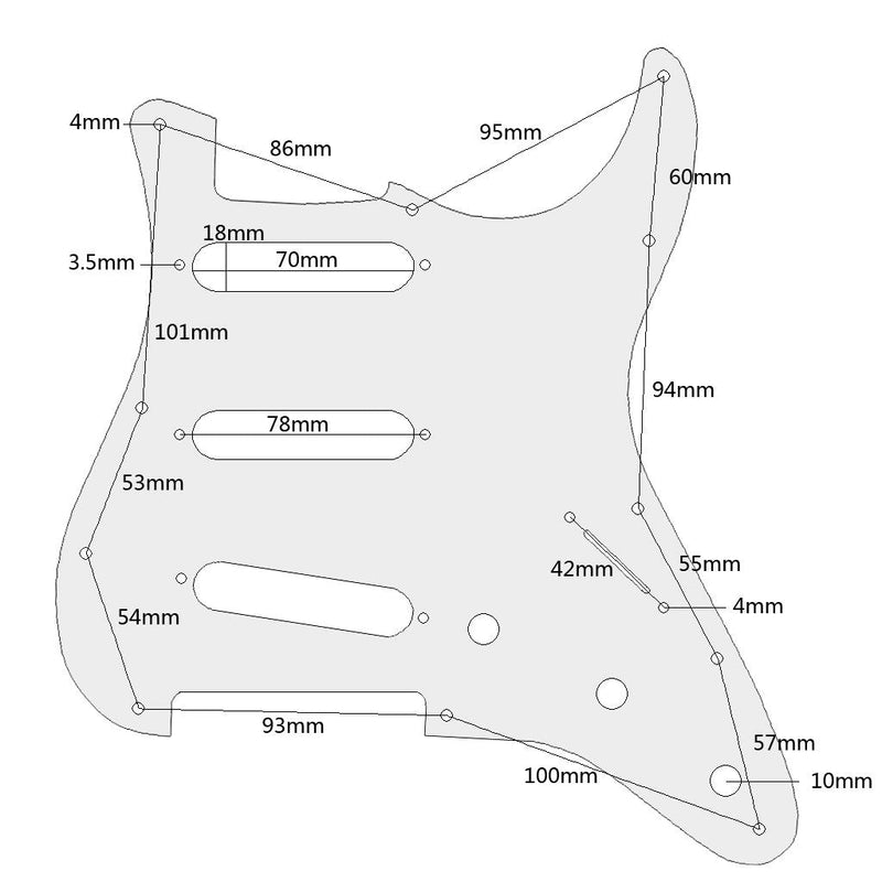 Alnicov SSS 11 Hole Strat Metal Guitar Pickguard,Aluminum Scrach Plate for USA/Mexican Standard Strat Modern Style Guitar