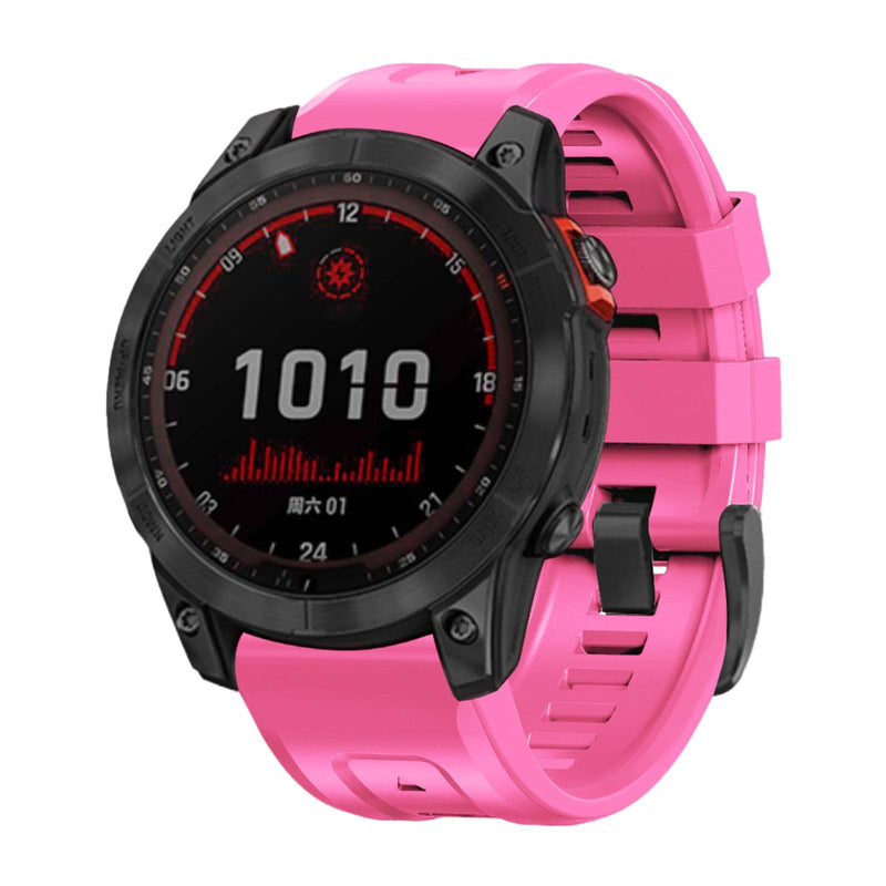 26mm watch band for garmin fenix 5x 6x 7x 3 hr quickfit 26 watch band for garmin women men silicone Pink and Black bundle