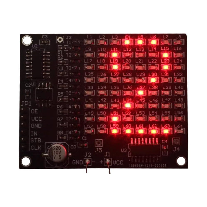 LED Welding Practice Board Kit, DX-TP16 64 SMD LED Patch Matrix Advertising Screen Soldering Practice Kit for Beginners