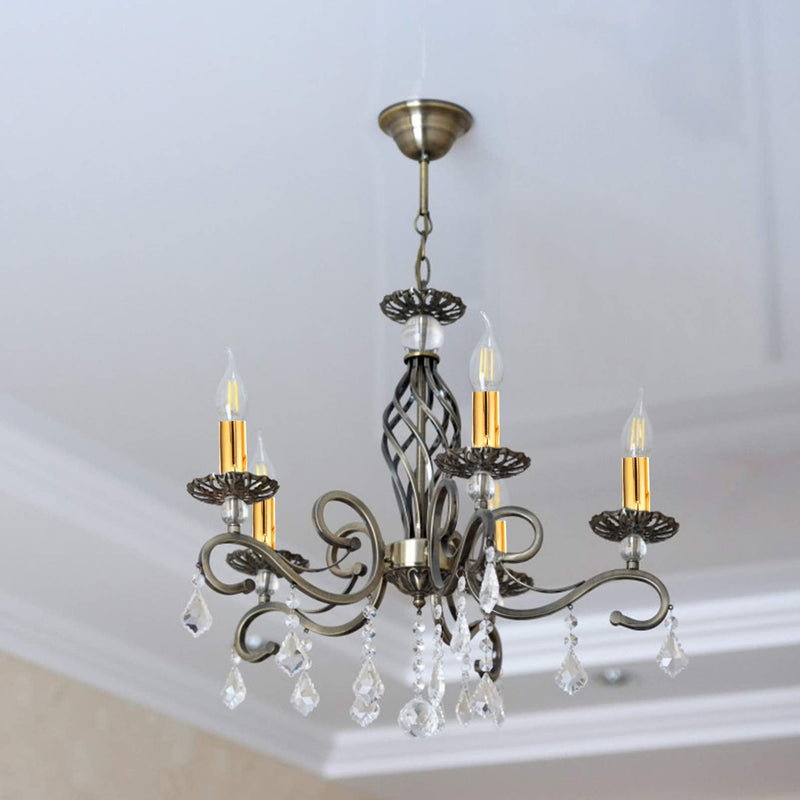 [AUSTRALIA] - OSALADI Pack of 6 E14 Candle Holder Sleeves Iron Candle Lamp Holder Cover Metal Chandelier Light Cover Candelabra Base Golden 