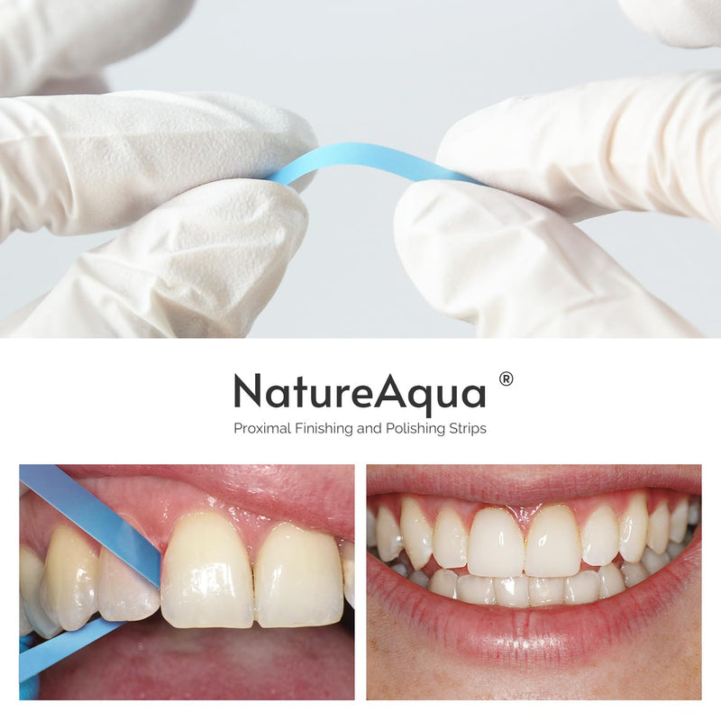 Tooth Sandpaper, Dental Polishing Strips, Size Fine - 30μm Size of Grains - 4 mm Width - 6 m/Rolls/Box, NatureAqua Resin Tooth Polishing Interdental Sanding Tool (Blue) Blue-4 mm width