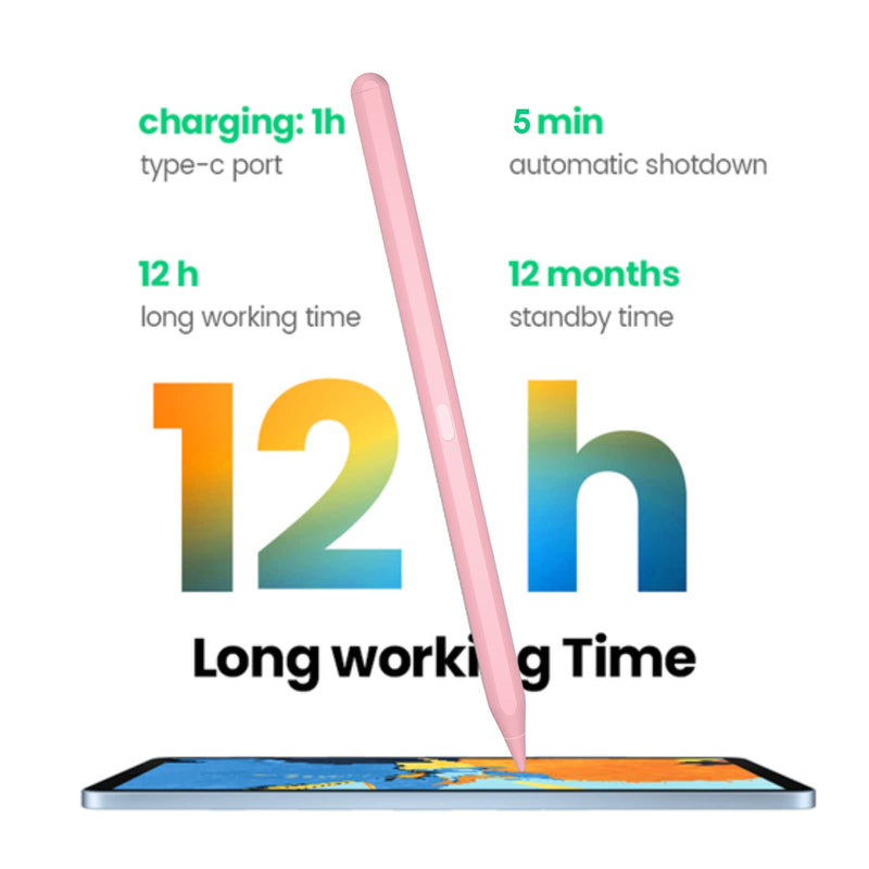 Stylus Pencil for Apple iPad Pro (2022) 12.9/11, iPad Air 5th 4th &3rd Generation, iPad Pro 4th & 3rd Generation 12.9/11, iPad 9th/8th/7th, iPad Mini 6 Compatible with 2018-2022 Apple iPads (﻿Pink) ﻿Pink