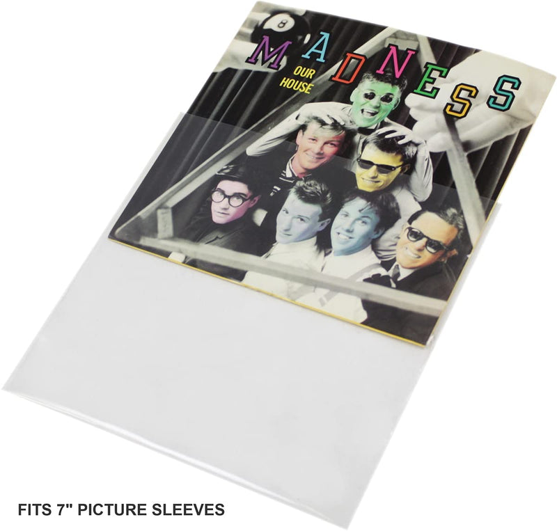 (25) 7" Slim Fit Record Outer Sleeves - 3 Mil Thick Polyethylene - 7 7/16" x 7 1/4" #07SE03