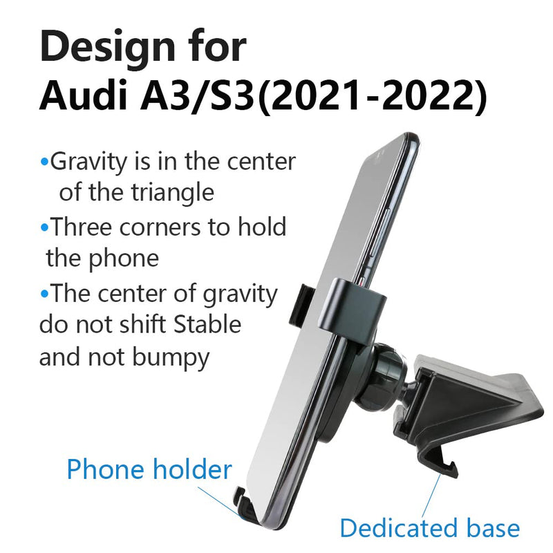 Car Phone Holder for Audi A3 S3 RS3 2021 2022 2023 2024 2025 2026 Auto Accessories Navigation Bracket Interior Decoration Mobile Cell Phone Mount For Audi A3 2021-2026